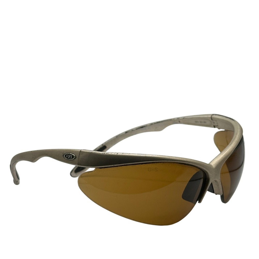 Y2K Field & Stream GTV Sport Sunglasses Silver Amber Lens ANSI Z87 Wrap